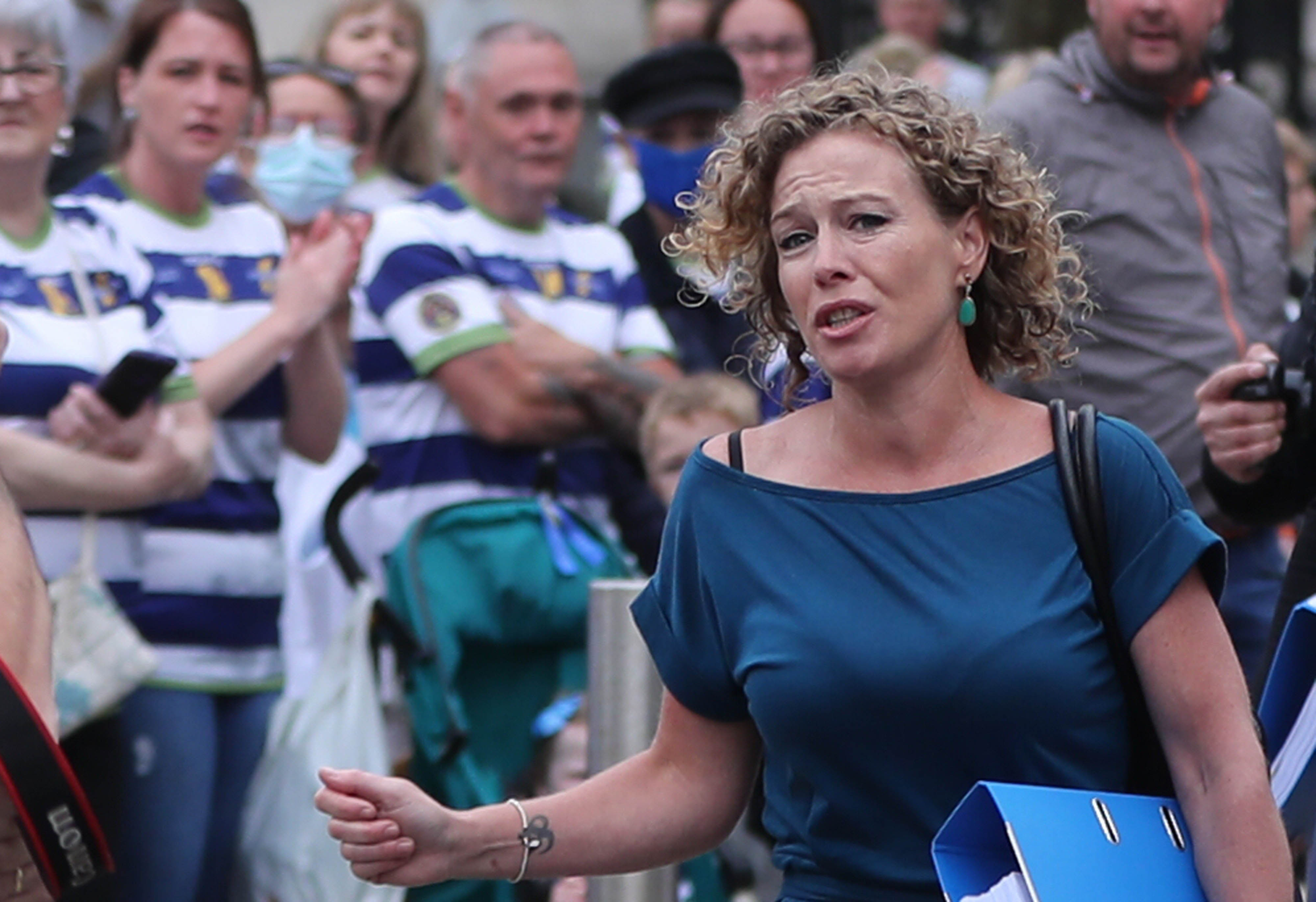 Noah Donohoe’s mother Fiona arrives at an inquest hearing