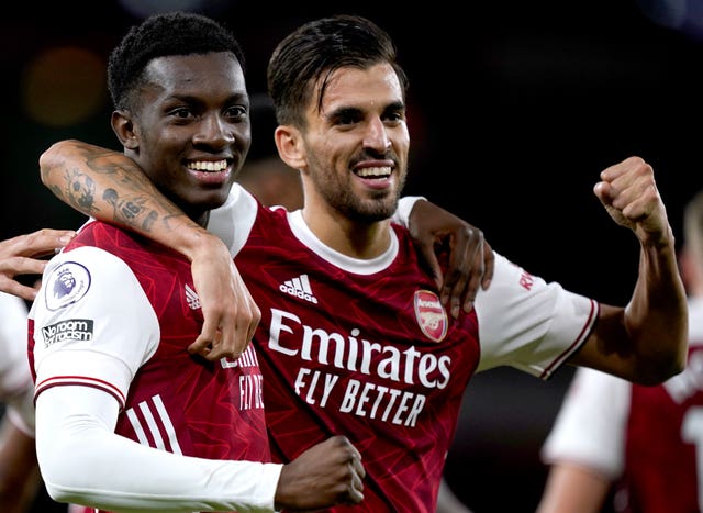 Ceballos and Eddie Nketiah celebrated together in a show of unity following their own altercation earlier in the season.