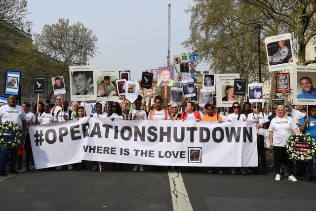 Knife crime demonstration