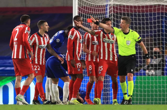 Stefan Savic is sent off late on