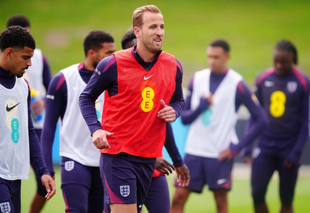 England’s Harry Kane during a training session at St George’s Park, Burton upon Trent