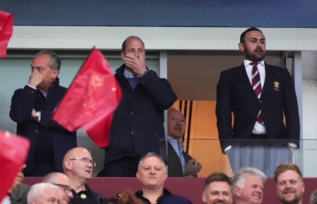 The Prince of Wales with Aston Villa club ambassador Ahmed Elmohamady