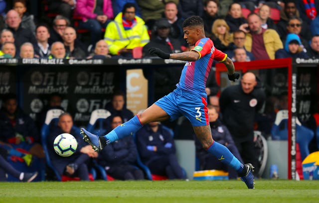 Patrick van Aanholt in action during the clash with Everton