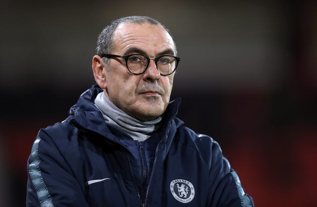 Chelsea manager Maurizio Sarri watches on as his side fall to a humbling defeat