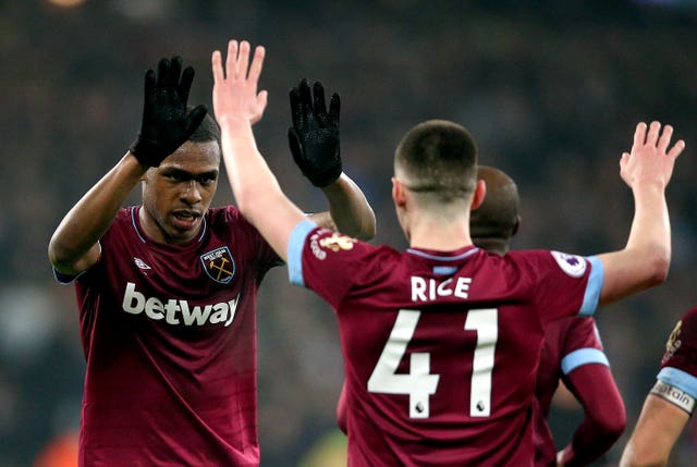 Issa Diop (left) scored West Ham's second