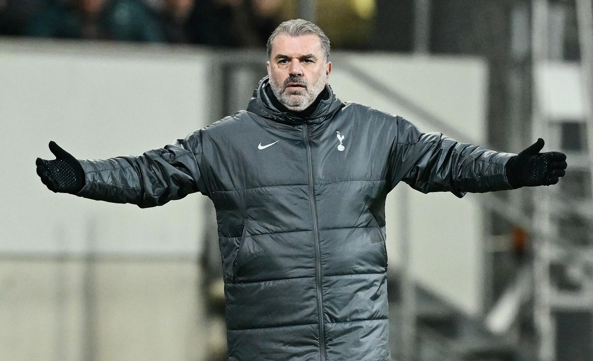 Tottenham Hotspur manager Ange Postecoglou during the Europa League tie at Hoffenheim