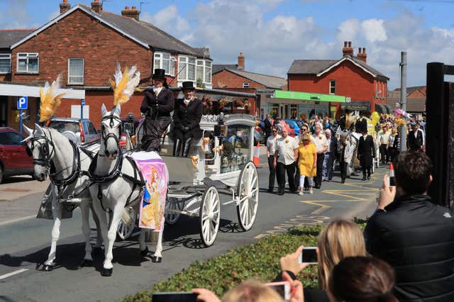 The funeral procession for Georgina Callander (Peter Byrne/PA)