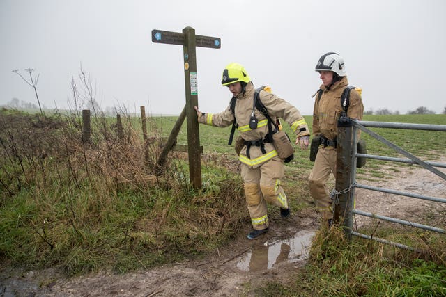 Firefighter charity walk