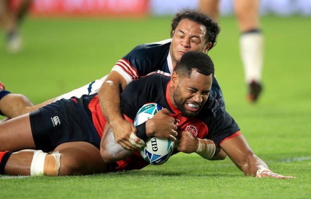 Joe Cokanasiga scored a second-half double as England ran in seven tries against the United States