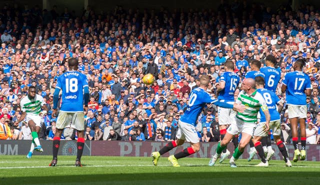 Celtic's Odsonne Edouard takes a free-kick