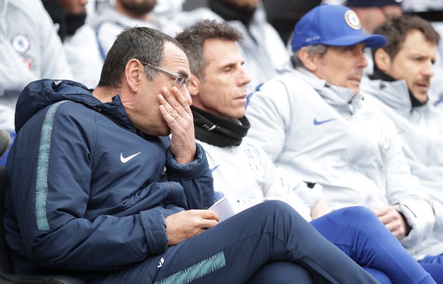 Zola (second left) says Chelsea will complain to the FA