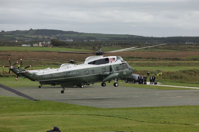 Donald Trump landing on Marine one