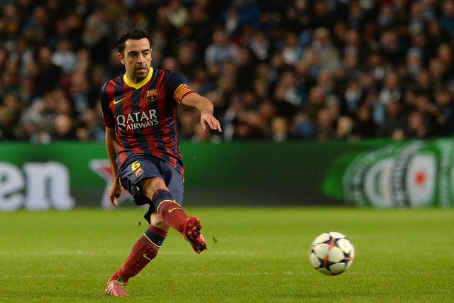 Xavi playing for Barcelona