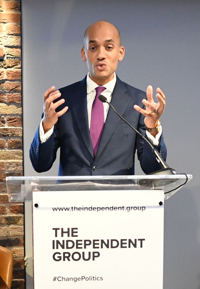 TIG MP Chuka Umunna (Stefan Rousseau/PA)