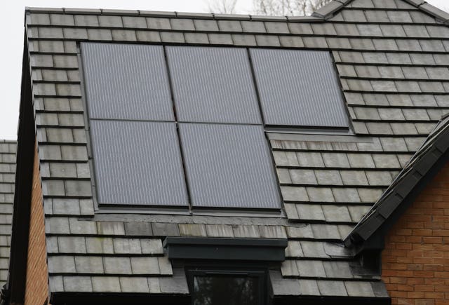 Solar panels on a house