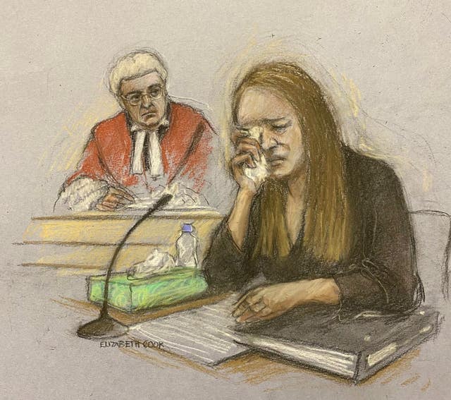 Court artists sketch of Lucy Letby