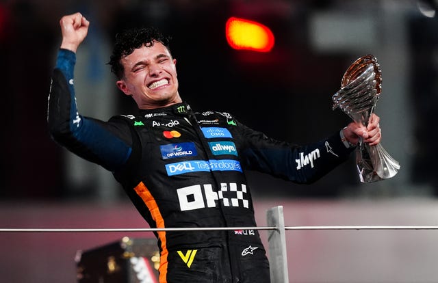 Lando Norris celebrates