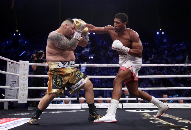 A bloated Andy Ruiz Jr, left, lost to Anthony Joshua in their December 2019 rematch (Nick Potts/PA)