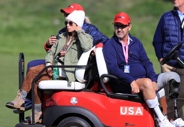Tiger Woods' girlfriend Erica Herman watches the action 