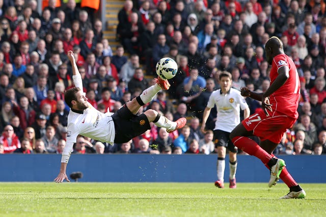 Juan Mata's second goal at Anfield in 2015 was a spectacular effort