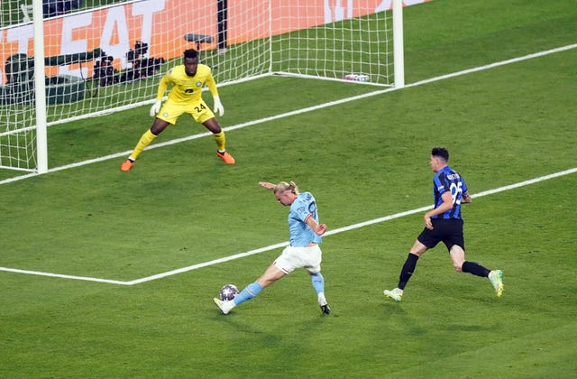 Andre Onana in action against Manchester City in the Champions League final