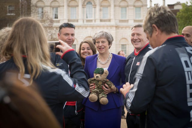 Theresa May attends the launch of the UK team for the Invictus Games Sydney 2018 (Stefan Rousseau/PA)