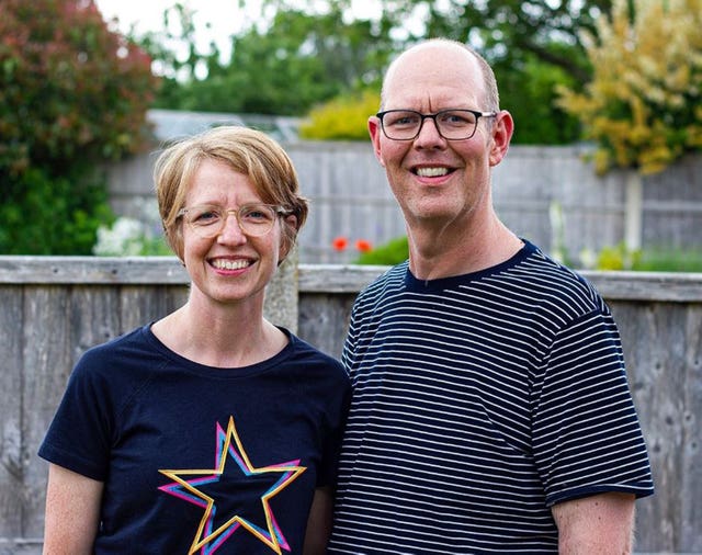 Bryony Marriott with her husband Chris Marriott,