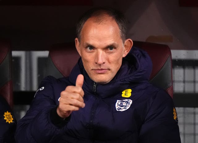 England head coach Thomas Tuchel gives a thumbs up