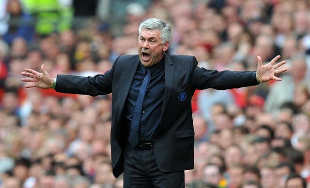 Carlo Ancelotti on the touchline during his Chelsea days