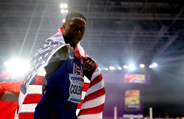 Christian Coleman won gold in the Men's 60m at the 2018 IAAF Indoor World Championships in Birmingham