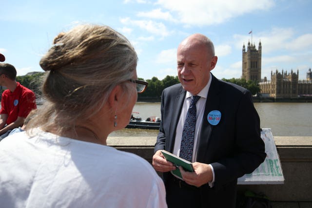 Damian Green spoke to his constituents on the Albert Embankment (Jonathan Brady/PA)