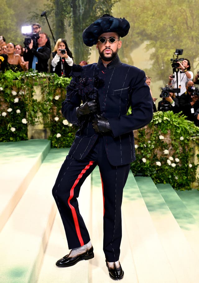 Bad Bunny attending the Metropolitan Museum of Art Costume Institute Benefit Gala 2024 in New York in 2024