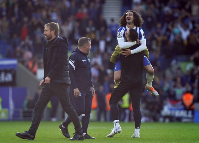 Graham Potter's Brighton enjoyed a thumping 4-0 win over Manchester United on Saturday