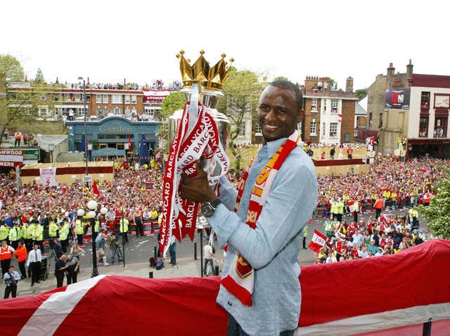 Vieira captained Arsenal during their last Premier League title success in 2004. 