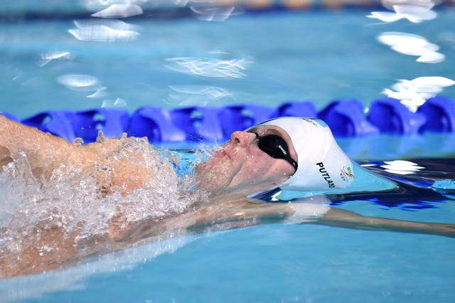 Wales’ Otto Putland in the Men’s 100m Backstroke at the 2014 Commonwealth Games (Joe Giddens/PA)