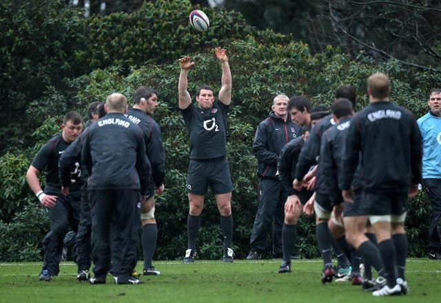 Hartley trains with the England squad at Pennyhill Park, Surrey