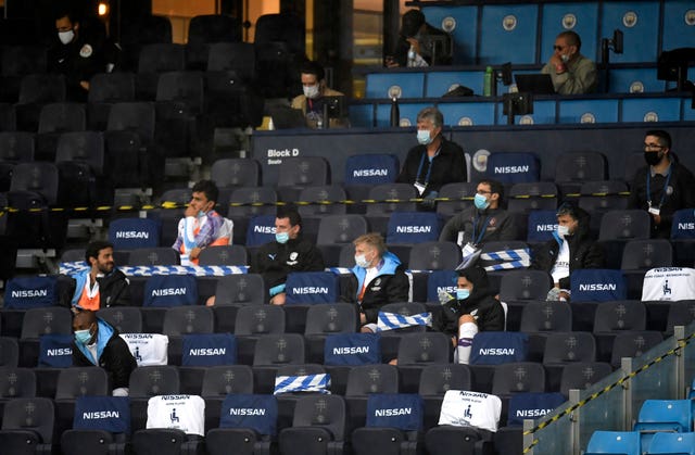 City substitutes were social distancing in the stand