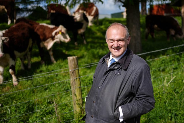 Sir Ed Davey visit to Treflach Farm