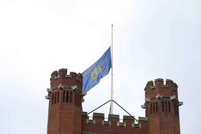 A flag is flown at half-mast at Bancroft’s, independent school