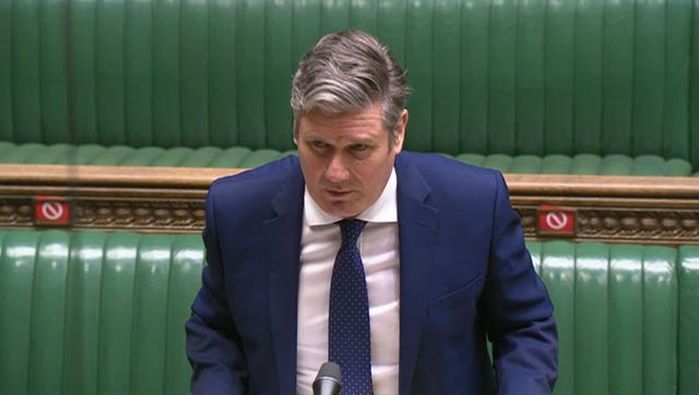 Sir Keir Starmer speaking after Boris Johnson's speech