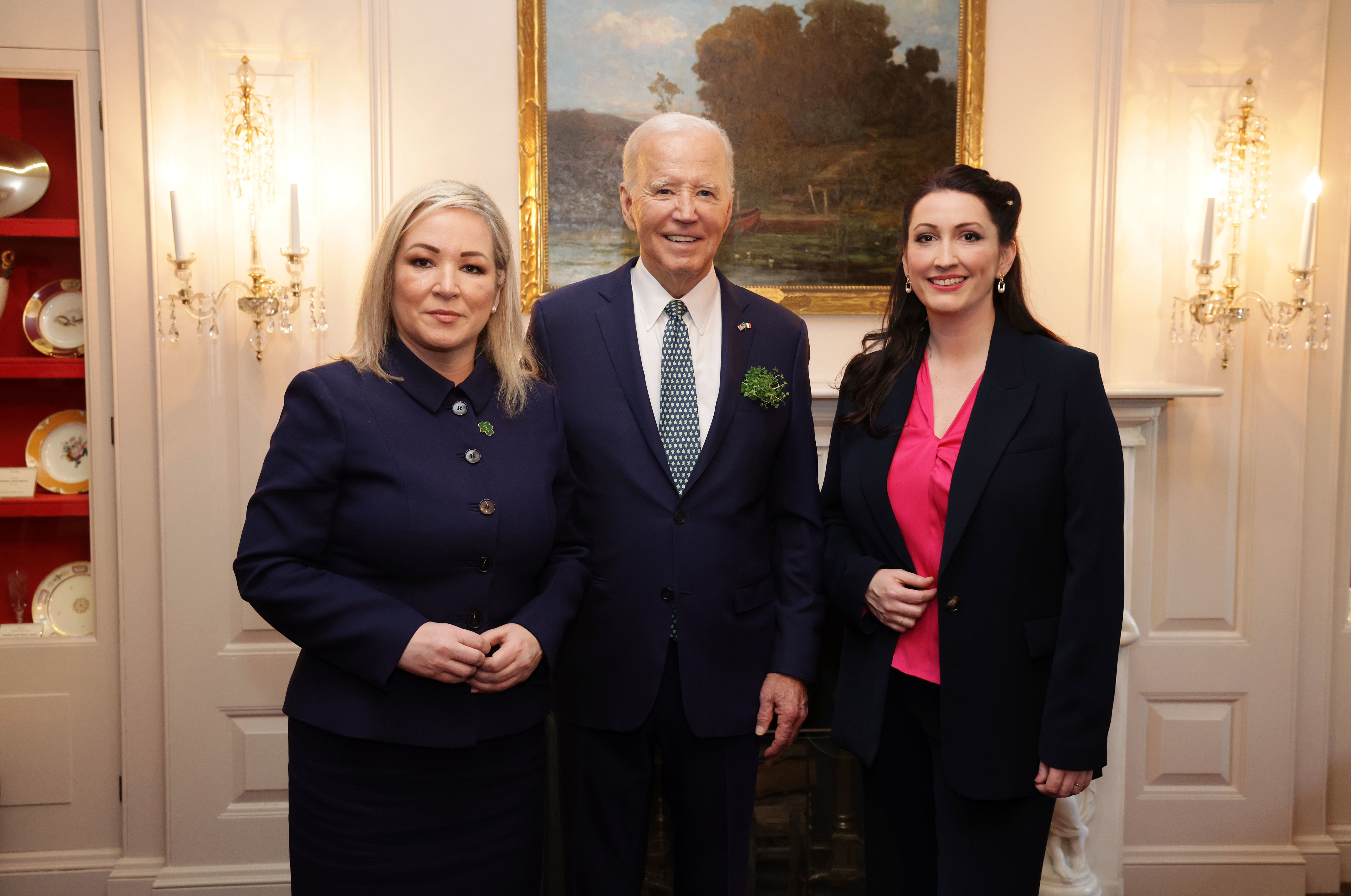 Michelle O’Neill and Emma Little-Pengelly meeting former US president Joe Biden