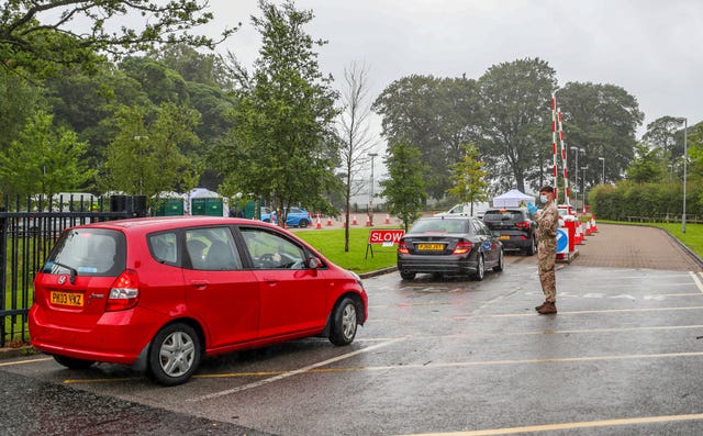 A mobile testing centre in Blackburn