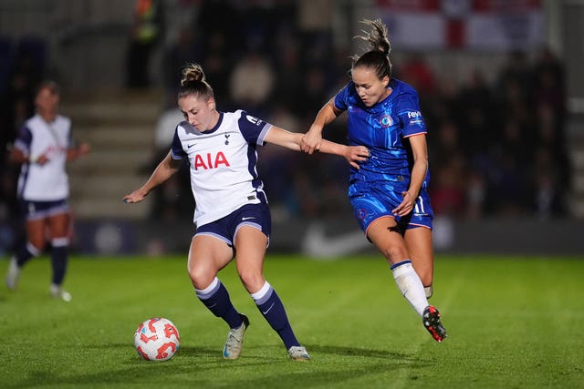 Tottenham’s Ella Morris in action against Chelsea