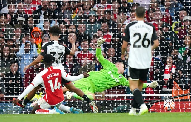 Eddie Nketiah (left) put Arsenal ahead