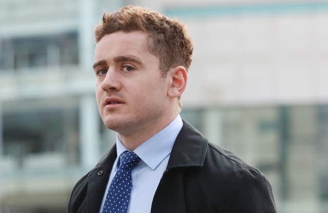 Ireland and Ulster rugby player Paddy Jackson arriving at Belfast Crown Court (Niall Carson/PA)