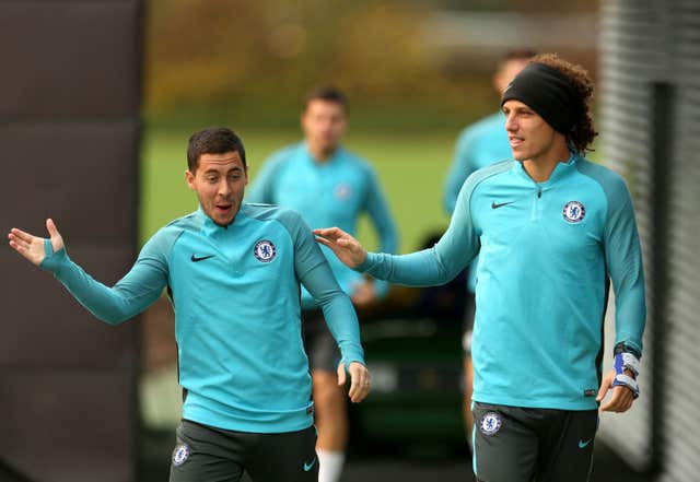 David Luiz, right, has praised Eden Hazard's form this season