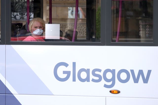 Passenger wearing face mask
