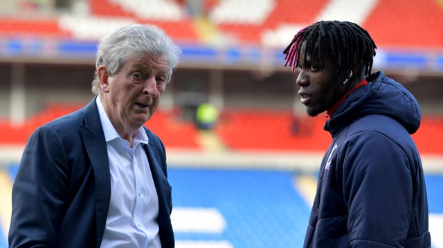 Crystal Palace manager Roy Hodgson, left, praised Wilfried Zaha for calling out the racist abuse the winger received online
