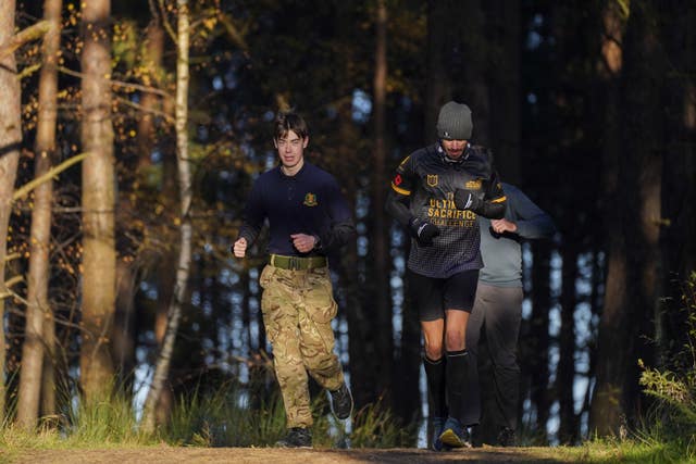 Veteran Brian Wood MC (right) with his son Bailey (left)