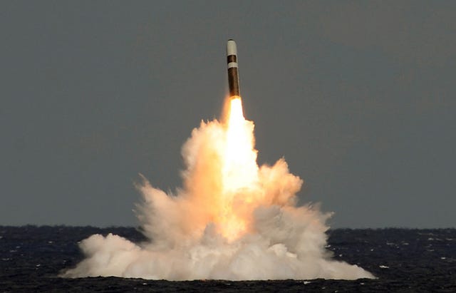 A trident missile firing from HMS Vigilant (Lockheed Martin)